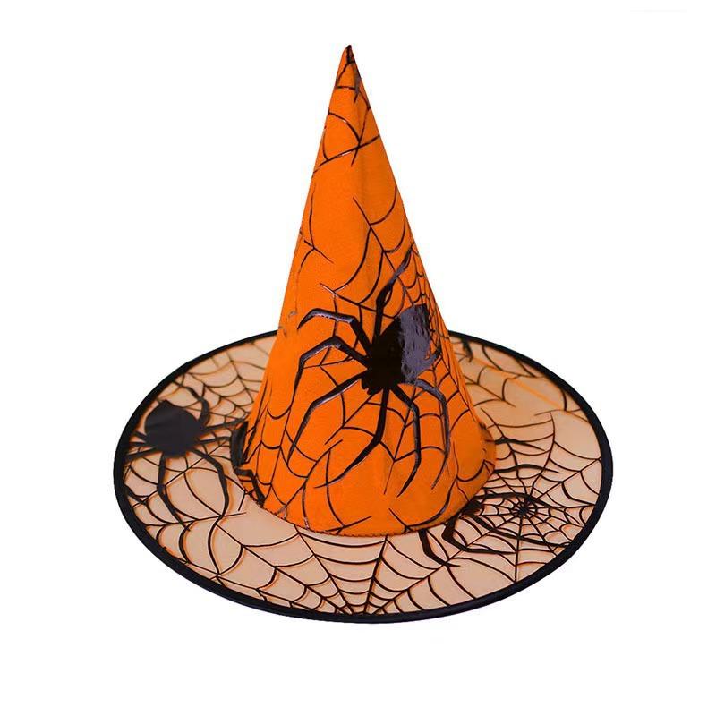 Halloween Hat Children Adult Masquerade Dress Up Magician Bronzing Spider Hat Halloween Party Witch Hat Favor