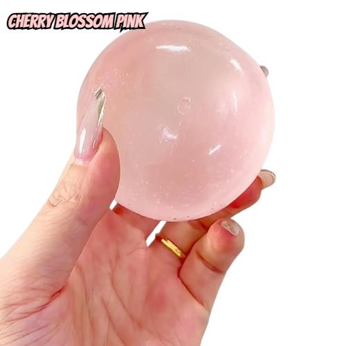 1Pc Sakura Pink Coconut Oil Scented Squishy Ball Transparent Maltose Chewy Stress Reliever Handmade Decompression Toy