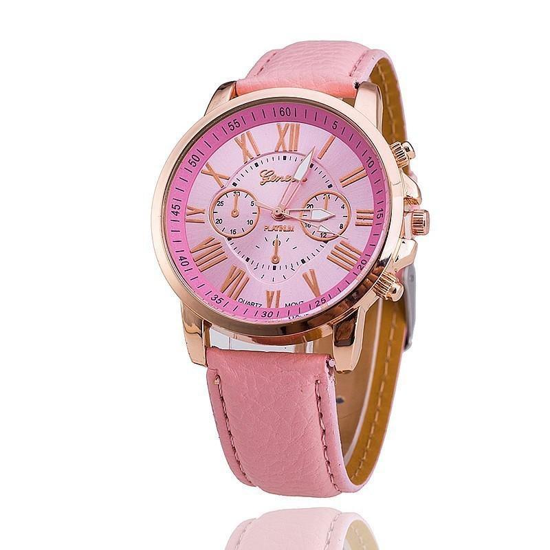 1PC Fashion Watch Belt Ladies Watch Women's Multi-color Belt Rose Gold Quartz Watch