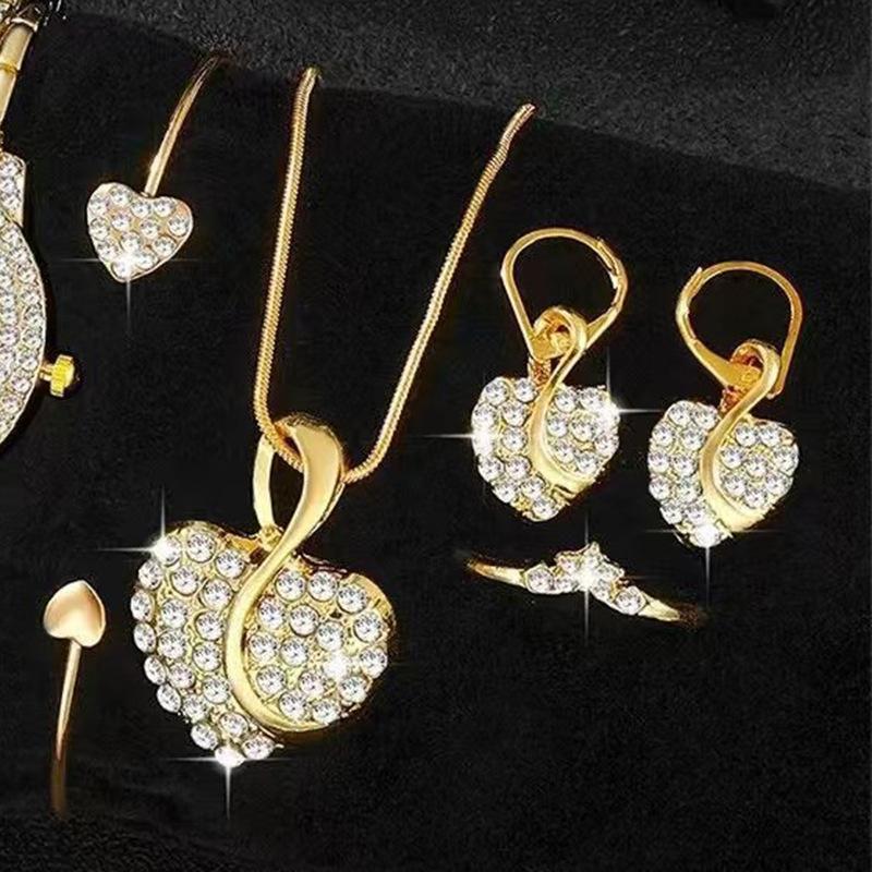 4Pcs/2Pcs Bracelet Necklace Ring Earring Set Suitable For Daily Clothing Matching