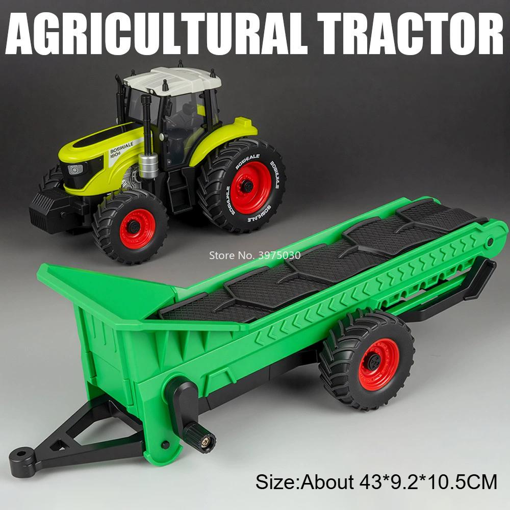 1:24 Landwirtschaftliche Traktoren Spielzeug Legierungsmodelle Autos Diecast Gummireifen Räder Gedreht Miniaturfahrzeuge Kleinkind Kinder Geschenke green
