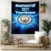 Manchester City Benutzerdefinierte Ihr Name Wanddekoration Wandteppich Kunst Für Haustier-Gedenken Geburtstag Hochzeitsparty Kulisse Familien Geschenk
