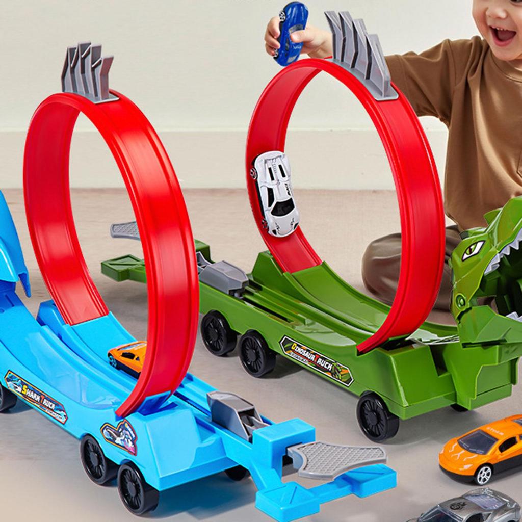 Flex Tracks Boys Race Track Assembly Easy to Assemble Multifunctional Interactive Toy for Ages