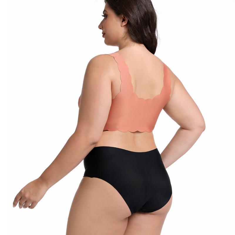 Plus Size Wireless Lace Front Buckle Push-Up French Sleep Bra