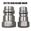Universal 12 to R134a Service Port Adapter Valves Set with Protective Cap Car Conversion Valves for 508 Compressor