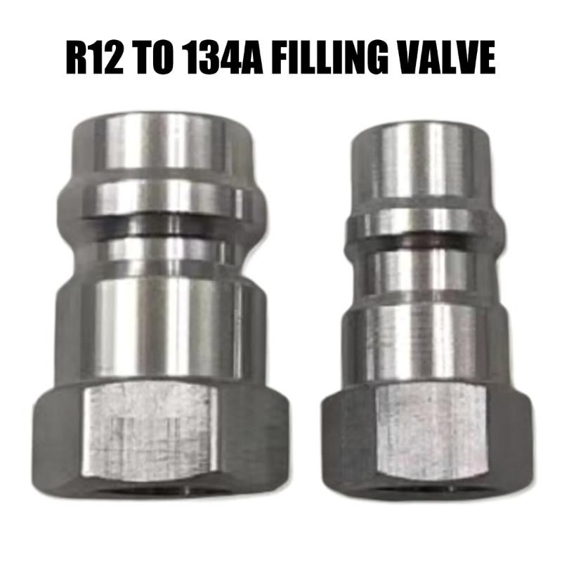 Universal 12 to R134a Service Port Adapter Valves Set with Protective Cap Car Conversion Valves for 508 Compressor