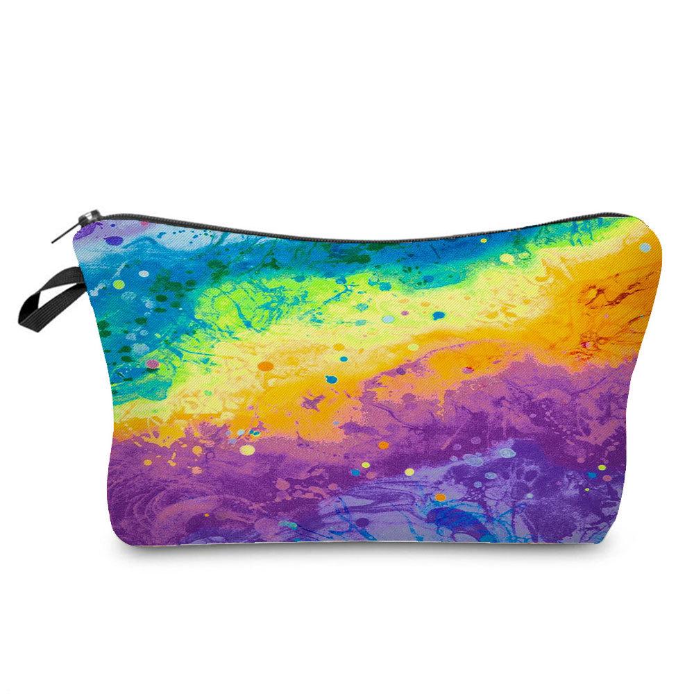 Women Colorful Print Cosmetic Bag Toiletries Organize Travel Storage Case 6396 KTB