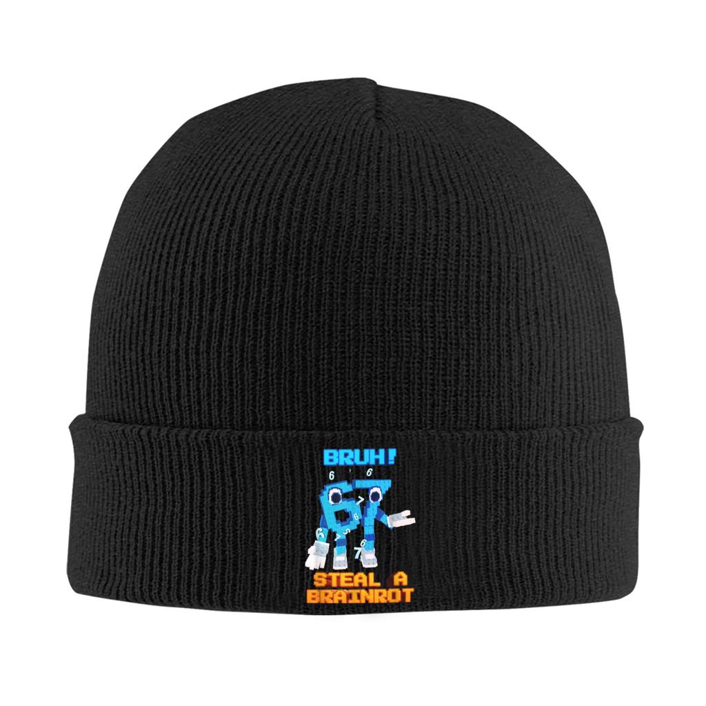 Steal a Brainrot Six Seven 67 Italienischer Brainrot Gaming Hut Herbst Winter Skullies Beanies Baggy Mützen Unisex Acryl Mütze