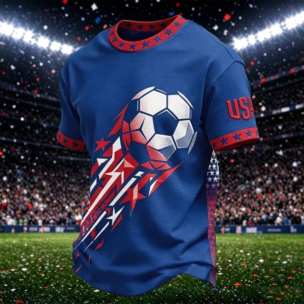 Men's Casual Printed Crew Neck Lightweight Breathable Short Sleeve Shirt for Outdoor Activities and Daily Wear