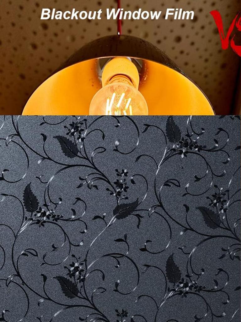 Frosted PVC Window Film - Static Cling Heat Control Room Darkening Opaque Privacy Cover for Home Office Glass Doors UV Blocking