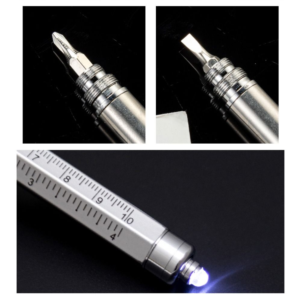 9 in 1 Ballpoint Pen Portable Measure Technical Ruler Handheld Screwdriver Tool  Carpenter Work