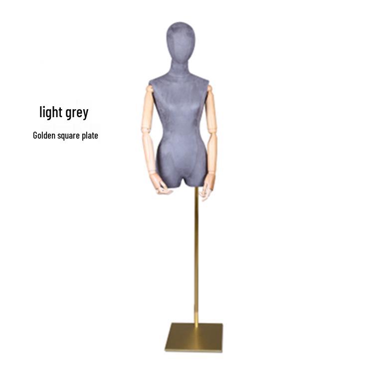 

Женский замшевый манекен полторса для витрины магазина