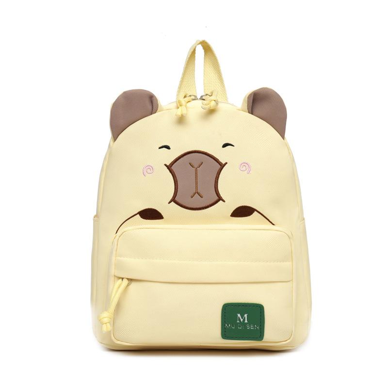 School bag large capacity backpack kapibara cartoon love embroidery backpack boys and girls children's bag