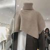 2024 South Korea Women's High Collar Shawl Cape: Cozy Knitted Winter Cloak