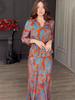 2024 Summer Retro Print Slimming Skirt Set - European & American Design