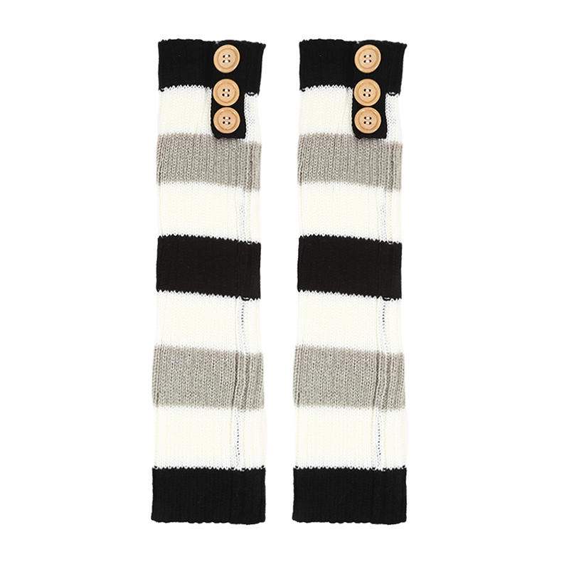 1Pair Striped Leg Warmers for Women Girls Fashion Ribbed Knitted Long Leg Warmers Kawaii Lolita Socks for Ballet Dance Yoga Party