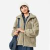 Li Ning Sports Lifestyle Series Faux Rabbit Fur Warm Plush Collar Windproof Casual Comfortable Versatile Fleece Jacket Women Jackets AFDUC96-5