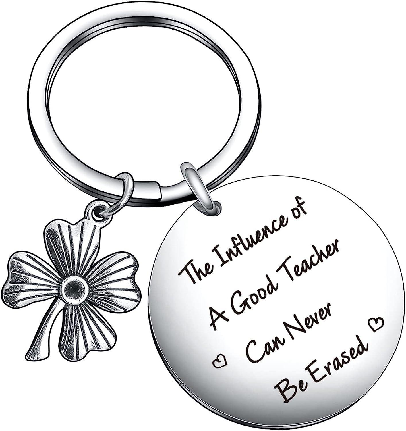 Четырехлистный клевер Хороший учитель Брелок из нержавеющей стали Счастливый дизайн Модный кулон Практичный подарок на выпускной