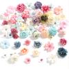 80Pcs Artificial Flower Heads 25-43mm for Craft Wedding Bouquets Flower Arrangements Cake Decoration Hair Accessories