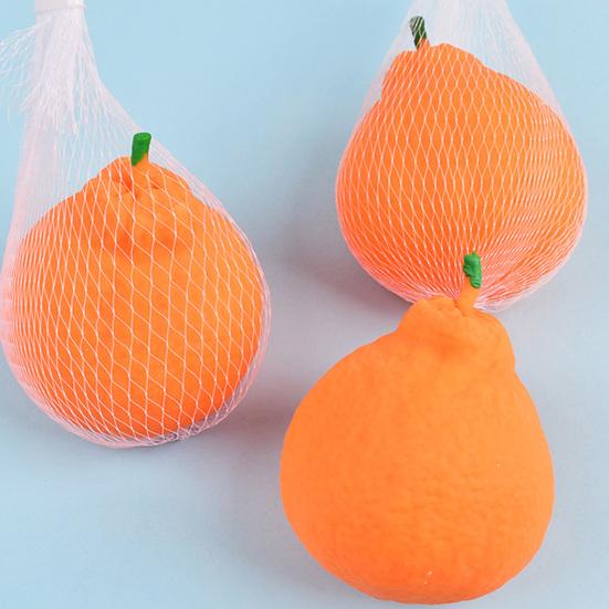 1/2/3/Pcs Orange Squeeze Toy with Mesh Bag Stress Relieving Dekopon Tangerine Toy Stretchy Anti-anxiety Simulation Fruit Sensory Fidget Toy