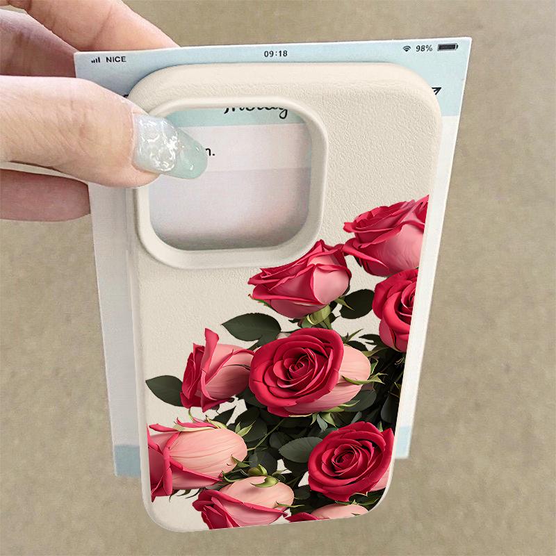Luxury Rose Flower Phone Case For iPhone 17 Pro Max Funda iPhone 16 Pro Max 15 14 13 12 11 16e Air TPU Silicone Soft Cover Coque