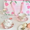 Pink Rabbit Cerc Coffee Cup And Plate Set ternoon Tea Cute Girl Heart Vintage Korean Sle Breakfast Dining Utensils Set