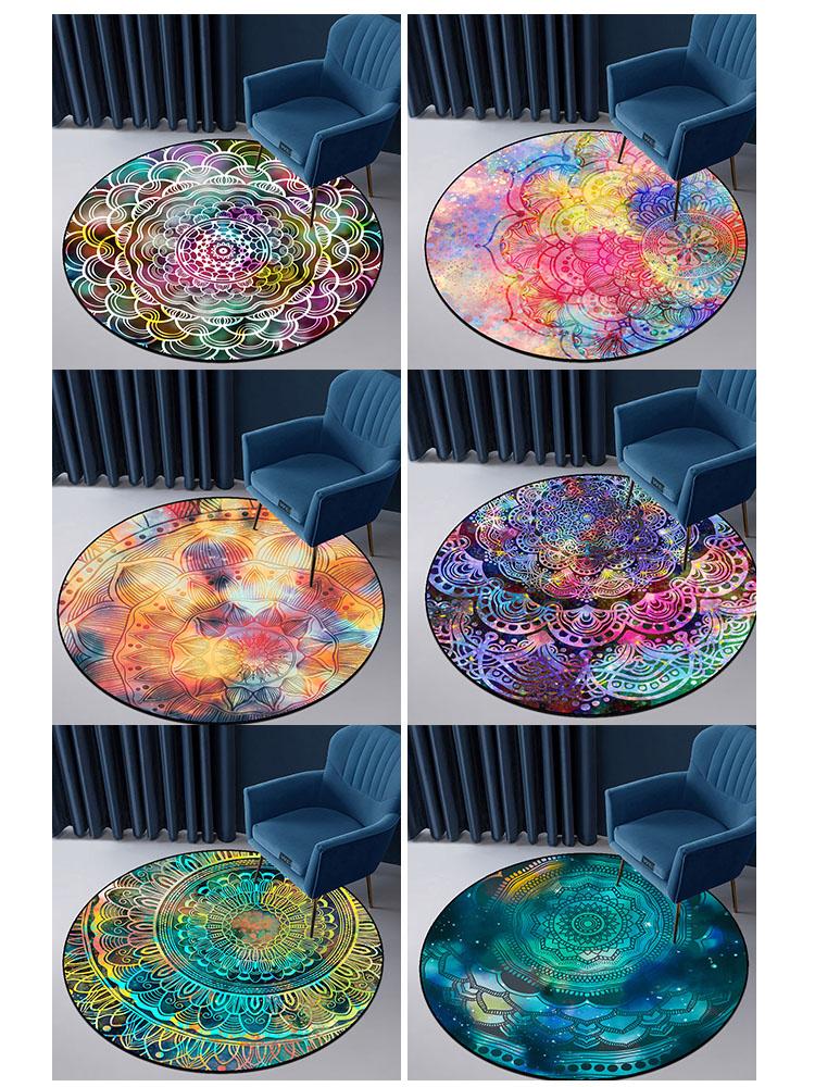 Etnické koberce Kulatý koberec Bohemian Mandala Koberec Dětský koberec Do dívčího pokoje Velká podlahová podložka pro kulatý konferenční stolek Obývací pokoj
