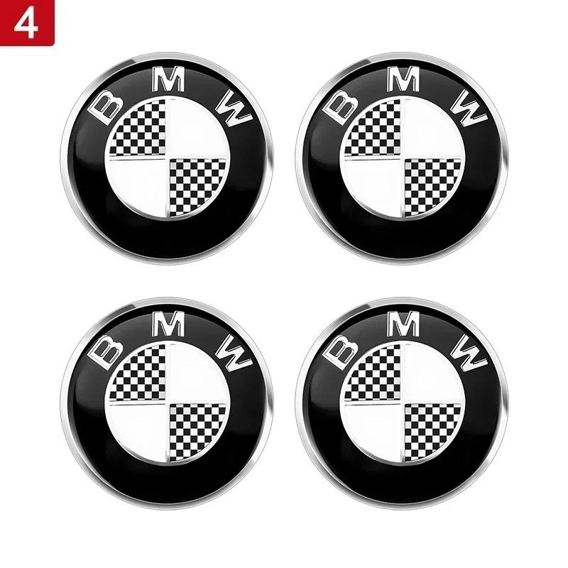 2025 Hot 4PCS 56MM 60MM 65MM Car Wheel Hub Center Caps Sticker Rim Cover Badge Emblem for BMW E39 E87 E60 E46 E53 E90 F10 F20 F2