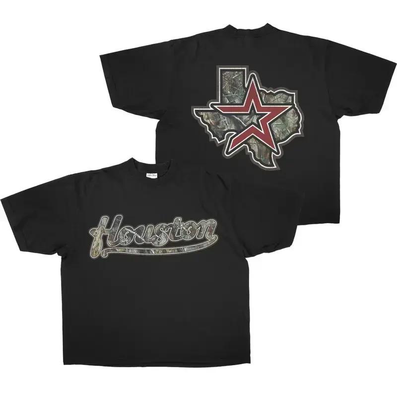 [  100% Cotton]Houston Texas Camo Graphic Tee,Camo Star Texas Edition Vintage XL