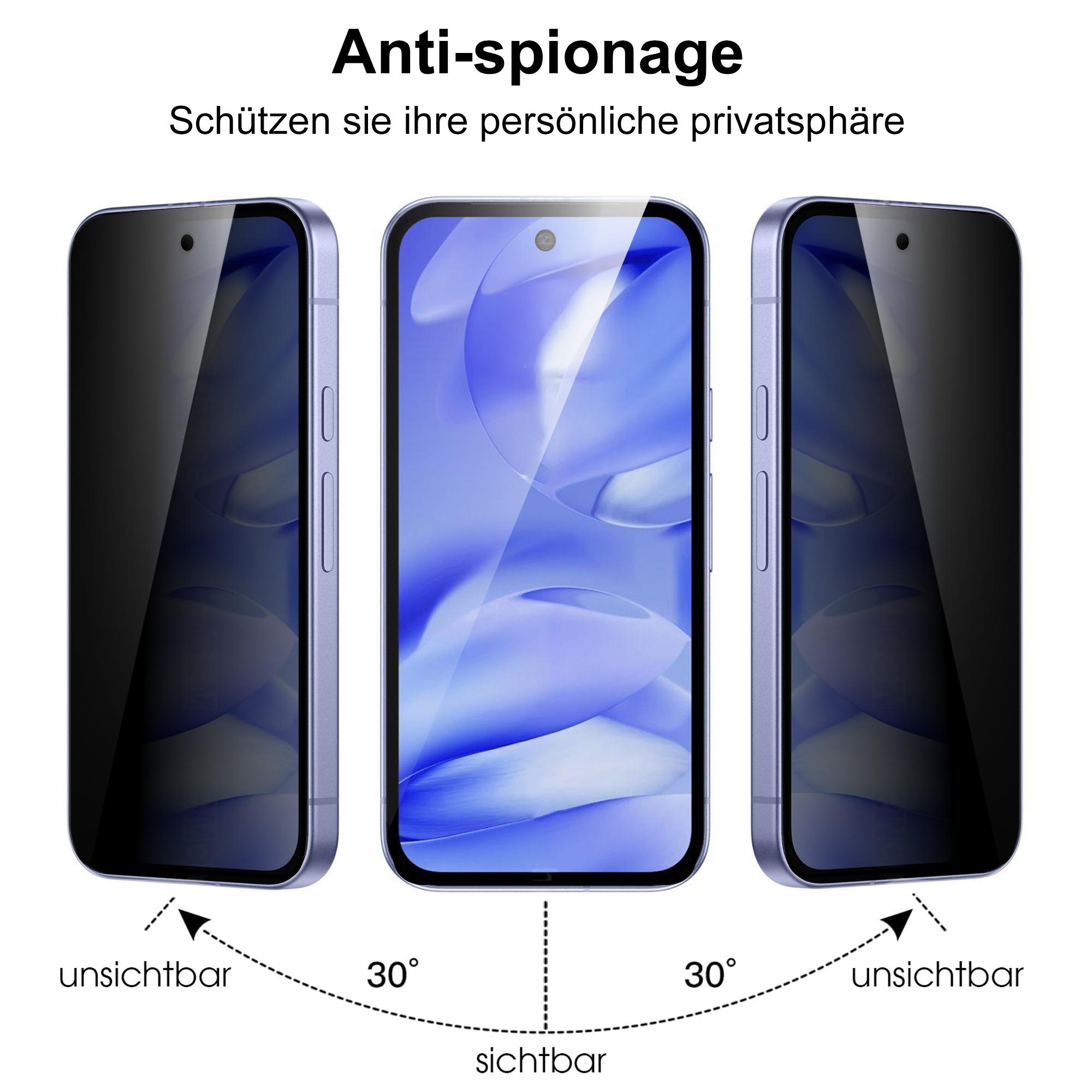 

For Google Pixel 9a Tempered Glass Screen Protector 2.5D Arc Edge Anti-Spy Film As Shown A