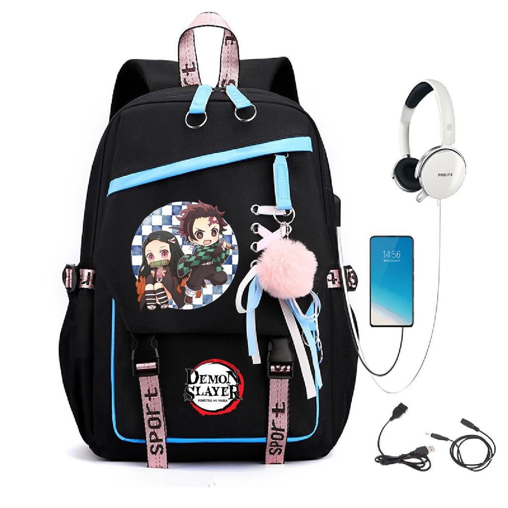 Peripheral Spine Backpack Strap Usb Multifunctional Student Schoolbag Animation Cartoon Children'S Backpack