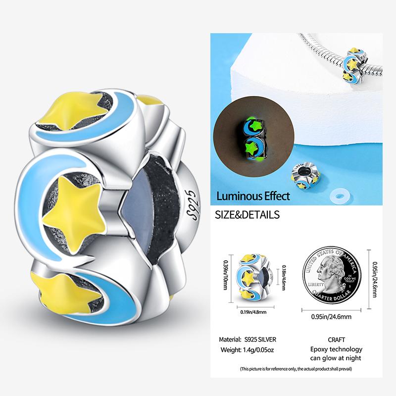 New In Star Moon Sun Series Charm Beads Fit Pandach Original Bracelet Women Copper Pendant Bead Jewelry Gift