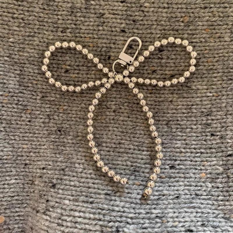 Pärlrosettberlock Nyckelringar Söt Cool Hängande Prydnad Nyckelring Ryggsäcksdekoration Smycken för Kvinnor Flickor