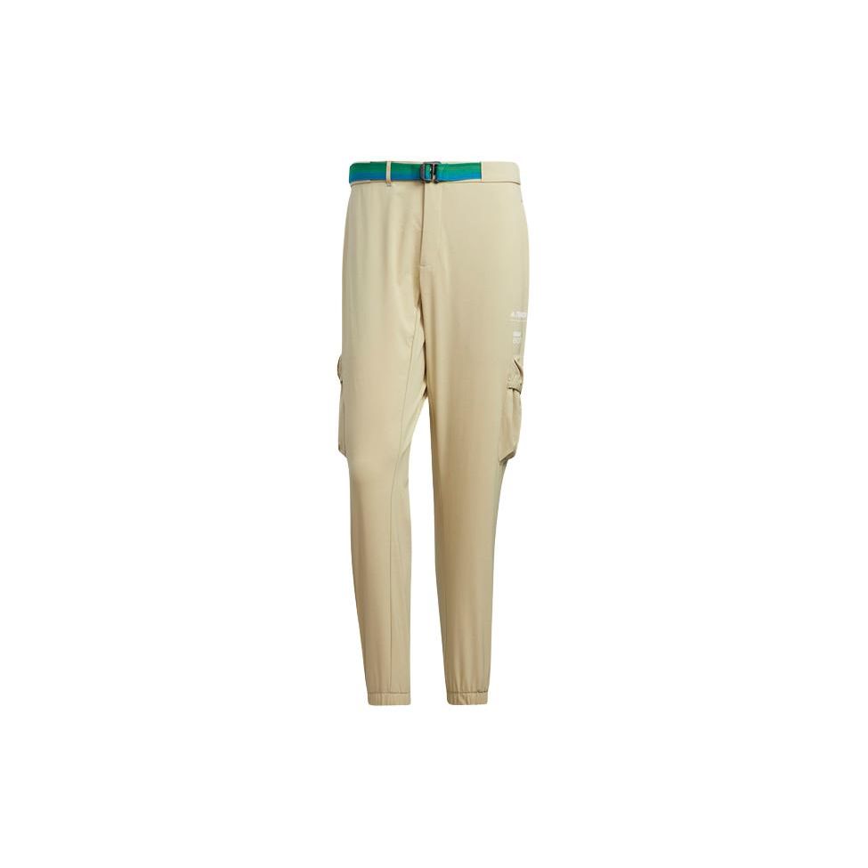 

Adidas Alphabet Print Straight-Leg Casual Pants Men Bottoms Light-Brown HE5231