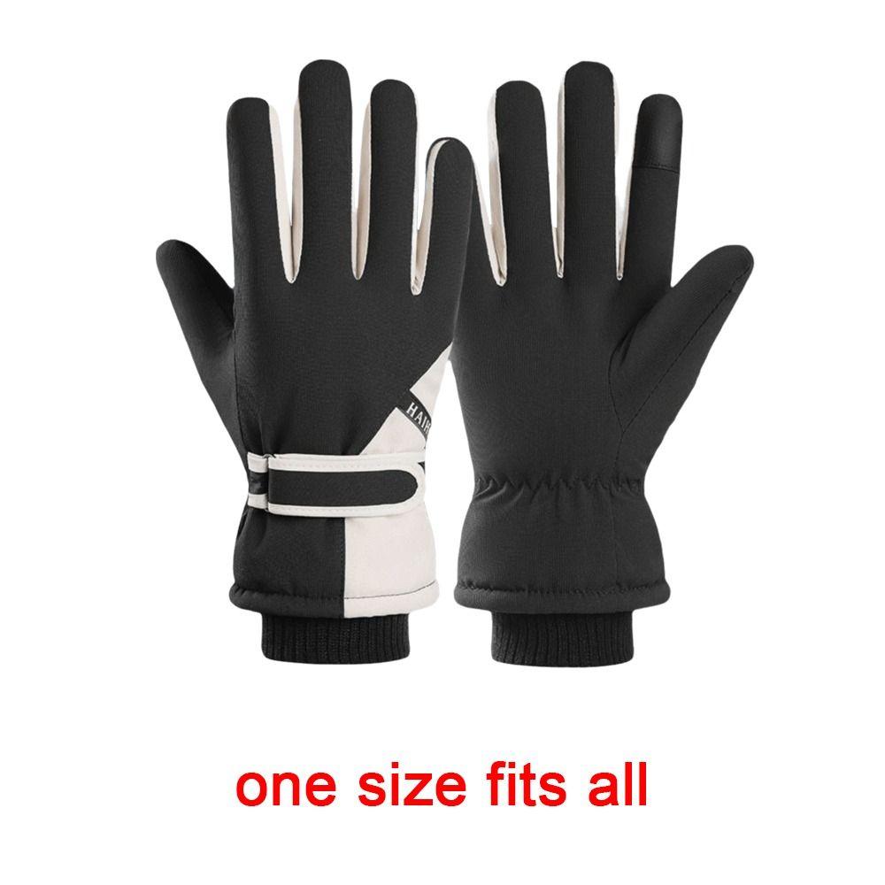 Full Fingers Cold-resistant Winter Gloves Waterproof Piled Riding Gloves Windproof Thickened Cycling Gloves Running