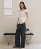 Deuloupisumeon Ballong Cap Sleeve Boat Neck Blouse [White]