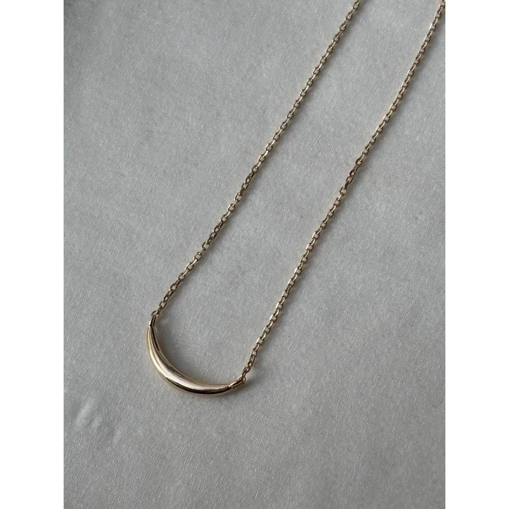 Used Ete K10YG Layer Crescent Moon Necklace Ete Necklace 10K Gold Simple