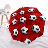 1pc Soccer Pattern Automatic Folding Umbrella - Compact 8-Rib Design, Durable Plastic & Iron, Lightweight for Outdoor Daily Use031