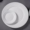 Pure White Ceramic Round Dinner Plate Set