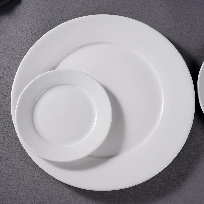 Pure White Ceramic Round Dinner Plate Set