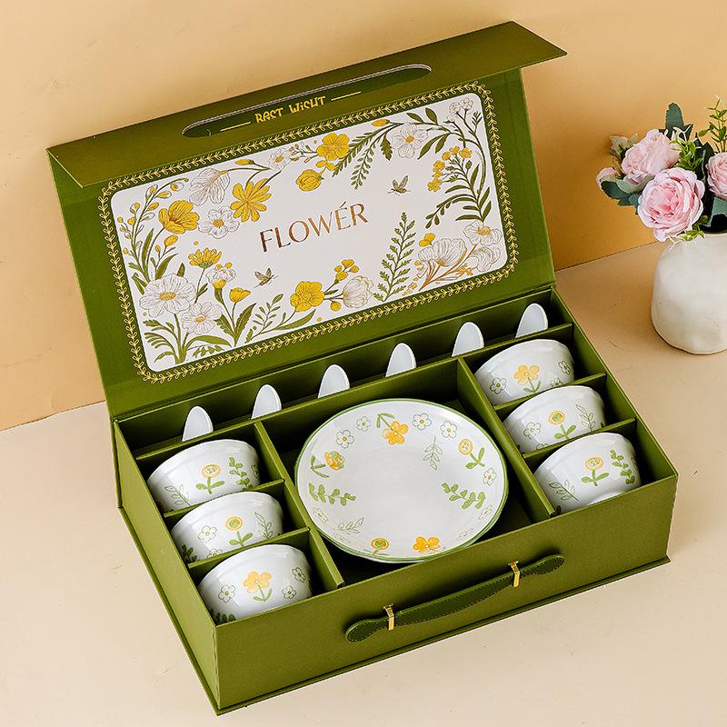 Tulip Ceramic Bowl & Plate Set - Wedding Favors & Client Appreciation Gift Box