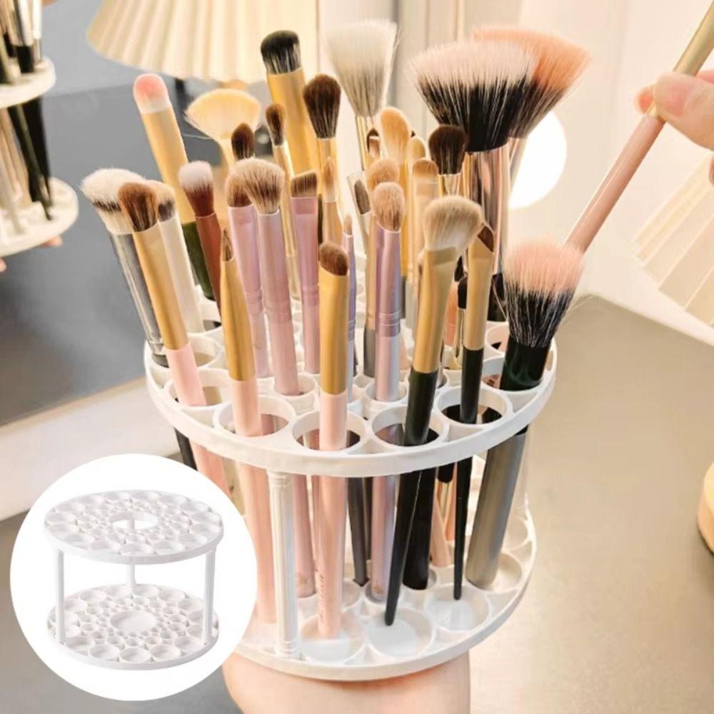 

45-Hole Art Brush Storage Box 360° Rotating Pen Holder Durable Desktop Organizer