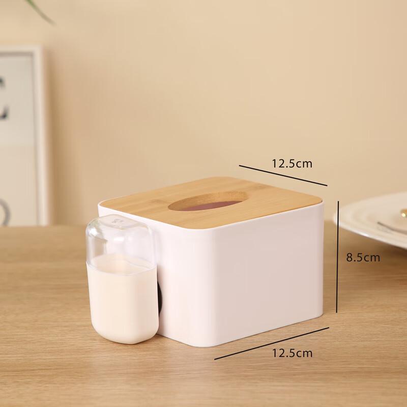 Aige Simple Plastic Tissue Box with Toothpick Holder