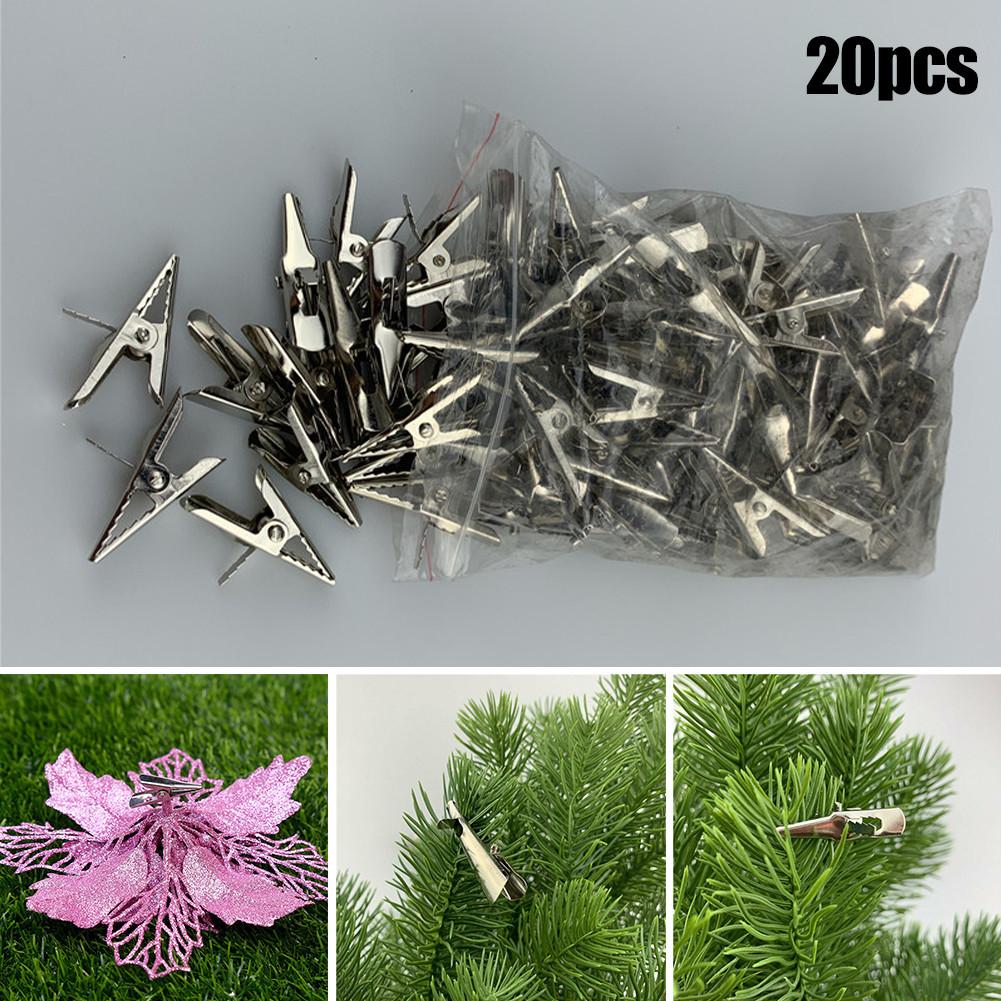 Xmas Tool Clips 20Pcs Alloy Christmas Decorative Flower Clip
