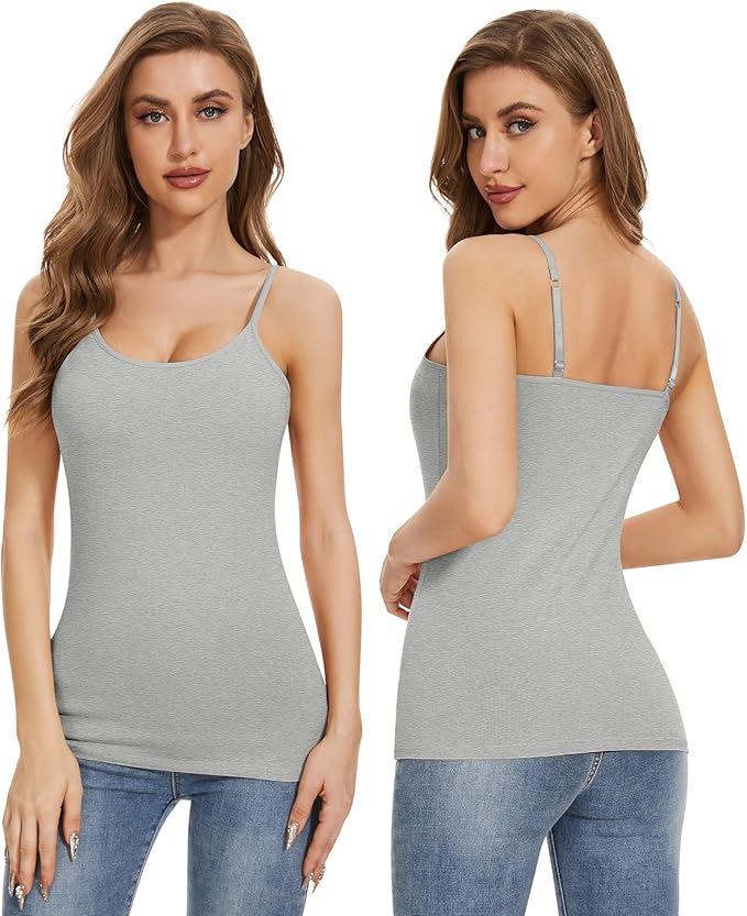 Grenzüberschreitendes Tanktop mit langen Spaghettiträgern und integrierten Polstern