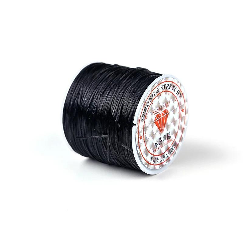 50Meters 0.8mm Elastic Thread Round Crystal Line Nylon Rubber Stretchy Cord Elastic Rope for Jewelry Making Beading Bracelet