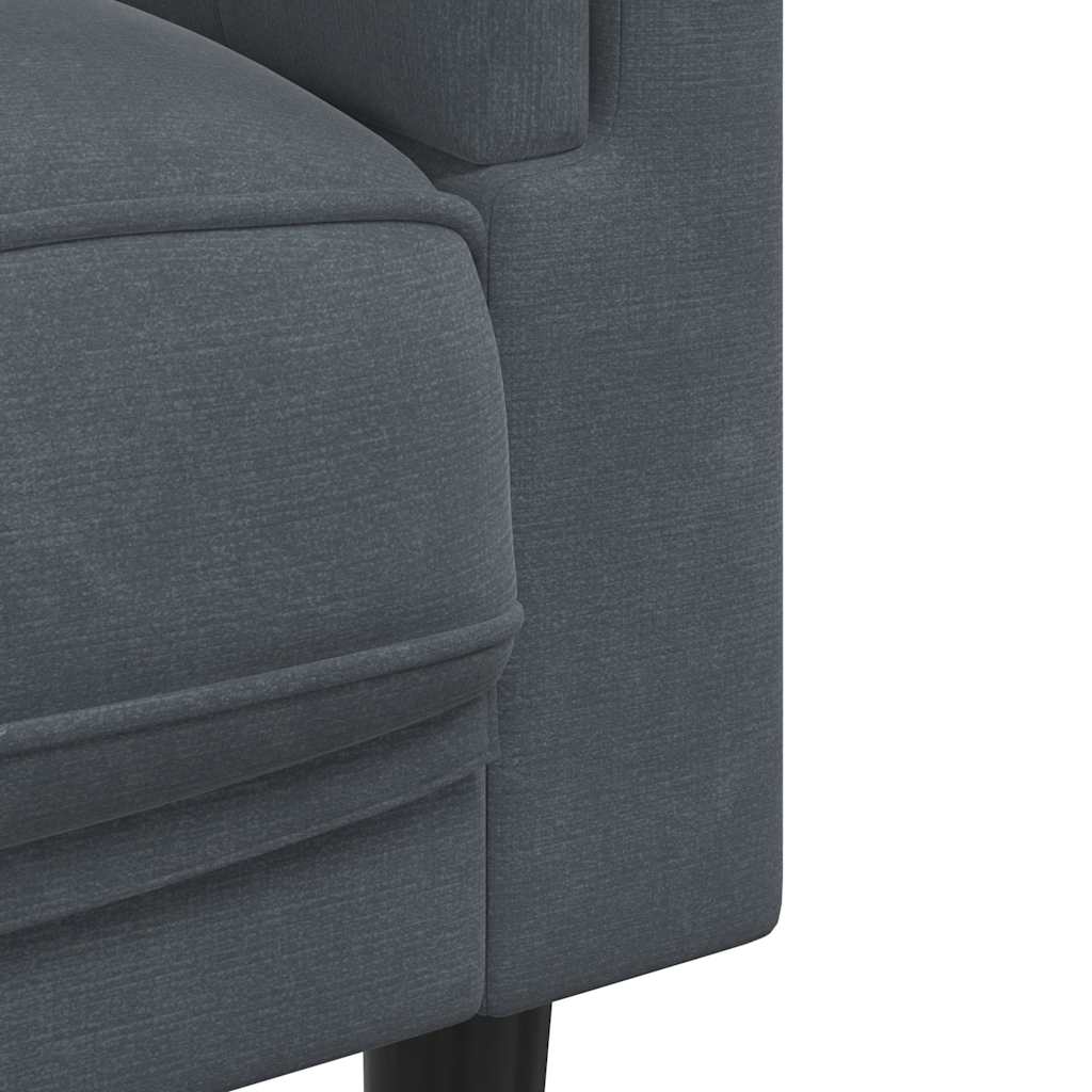 Vidaxl Sofa 3-Osobowa Z Poduszkami, Ciemnoszara, Aksamit