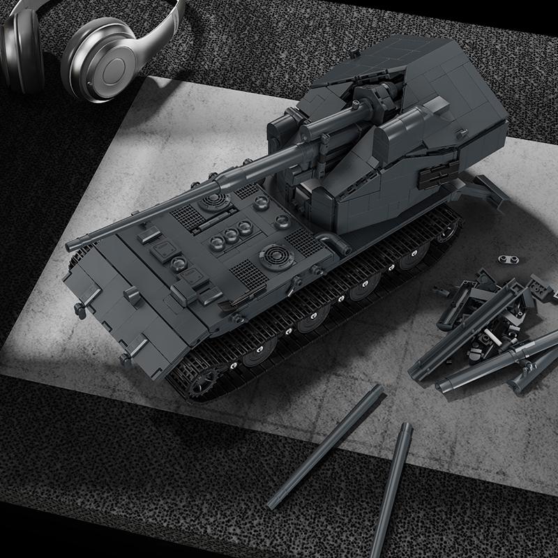 E-100 Heavy Tank Waffentrager Military Army DIY MOC Main Battle Soldier Building Blocks Bricks Set For Children Boys Gifts