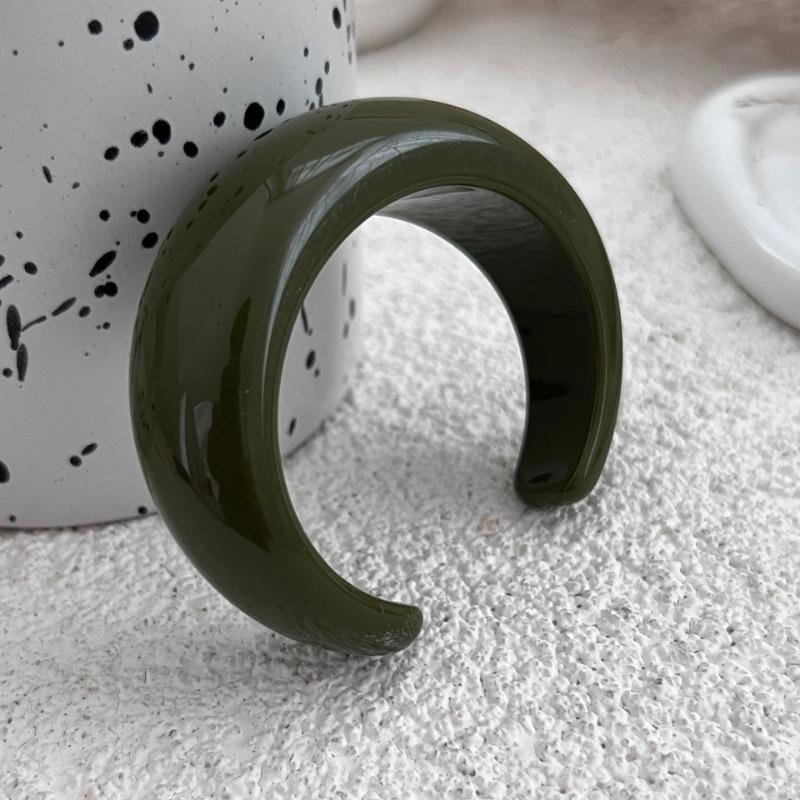 Resin Bracelet Round Opening Jewelry Modern Cold Wind Solid Color Ring Set Women's Bracelet