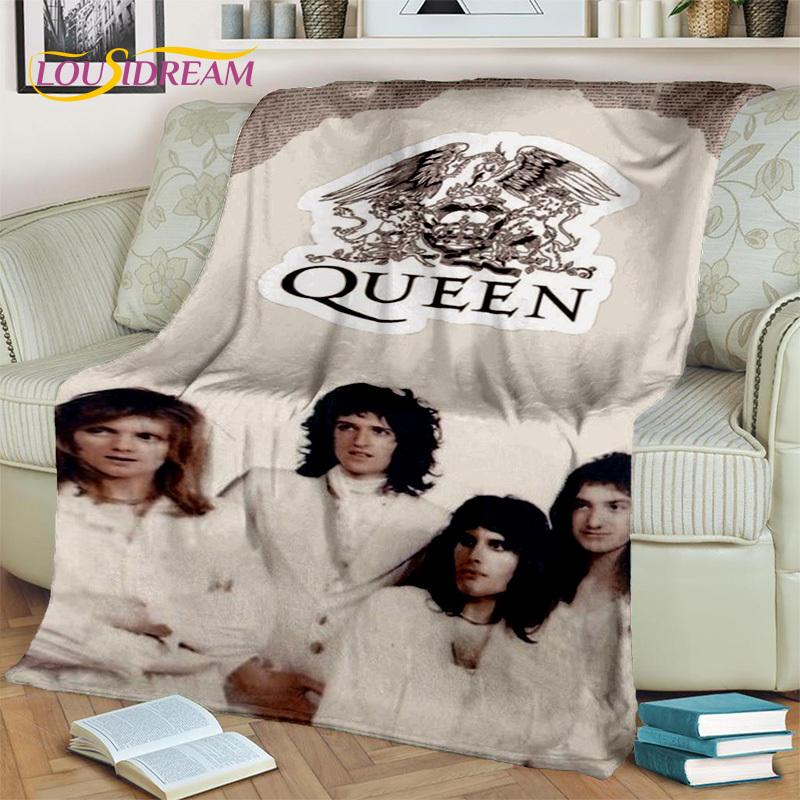 Queen-Rock-Band 3D Freddie Mercury Blanket,Soft Throw Blanket for Home Bedroom Bed Sofa Picnic Travel Office Cover Blanket Kids